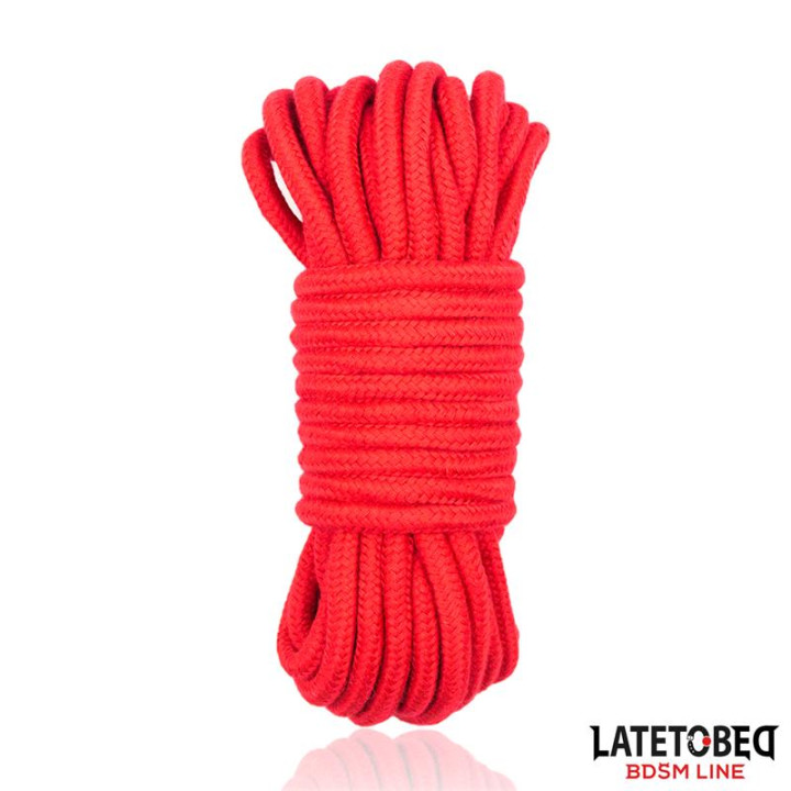 Cuerda Bondage de Algodón 5 m Roja de Latetobed Bdsm Line | VibraZon