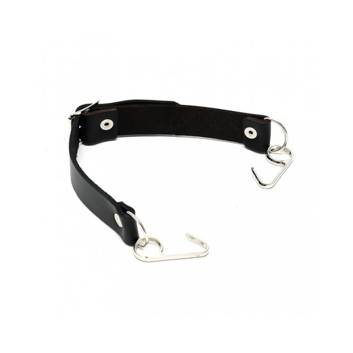 Mordaza con Ganchos Labios Cuero Ajustable de Bondage Play | VibraZon