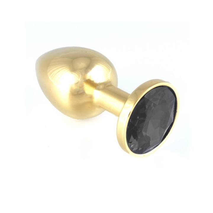 Plug Anal Acero Inoxidable Dorado-Negro de Bondage Play | VibraZon