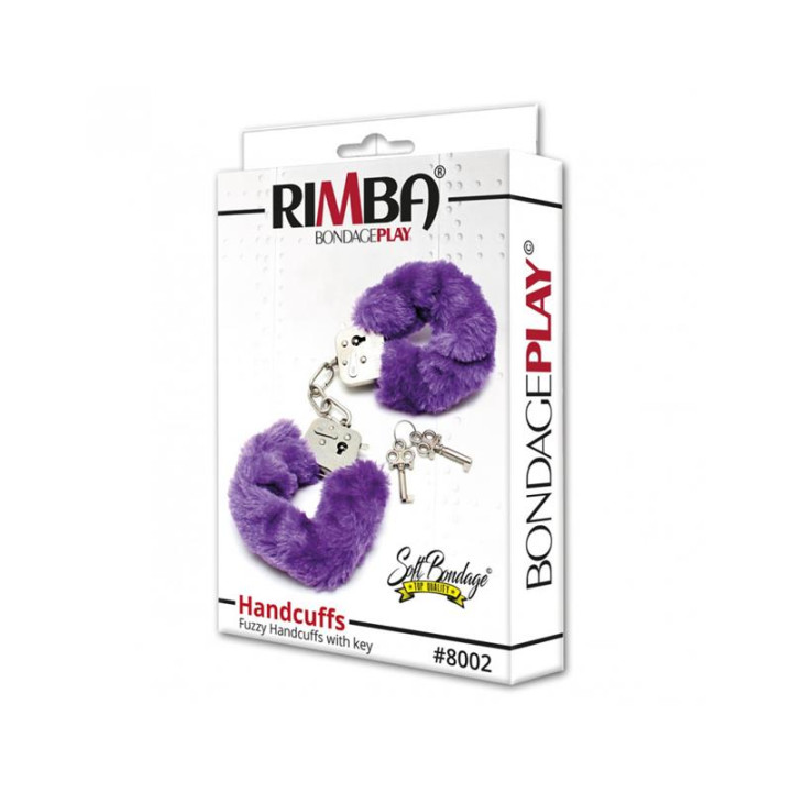 Esposas Metálicas con Pelo Morado de Bondage Play | VibraZon