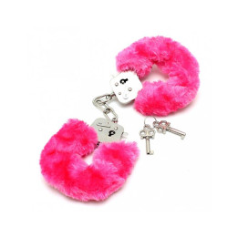 Esposas Metálicas con Pelo Rosa de Bondage Play | VibraZon