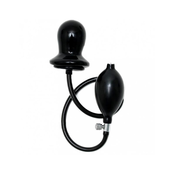 Plug Inflable Negro Látex de Bondage Play | VibraZon