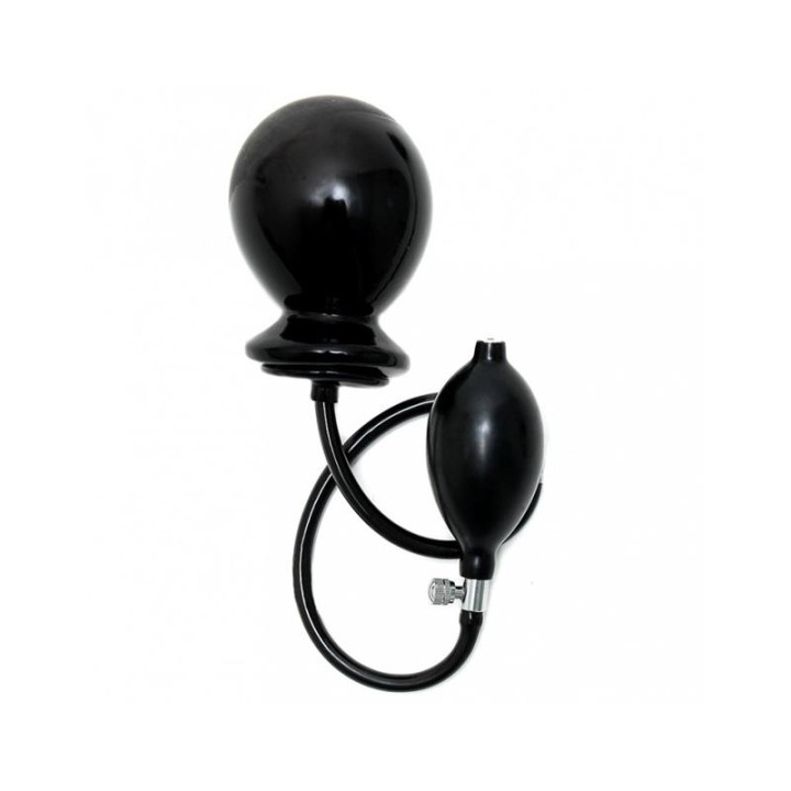Plug Inflable Negro Látex de Bondage Play | VibraZon