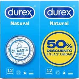 Duplo Preservativos Natural 2x 12 ud de Durex