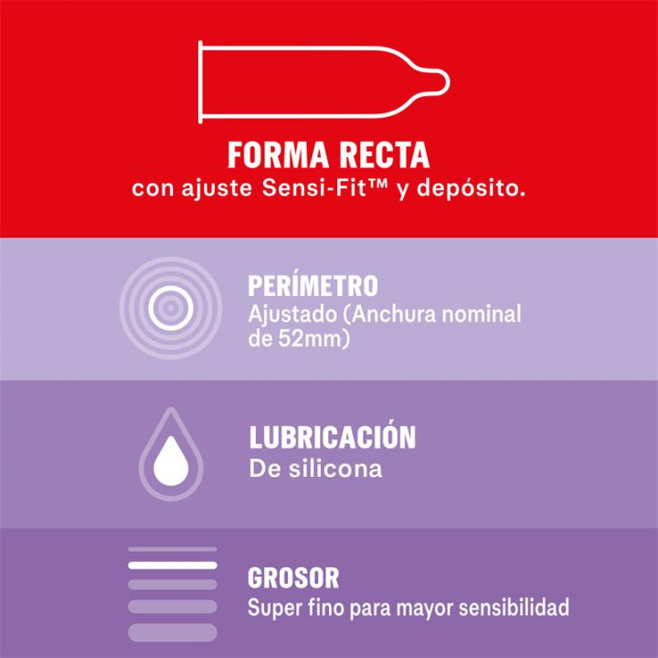 Preservativos Sensitivo Super Fino 6ud de Durex | VibraZon