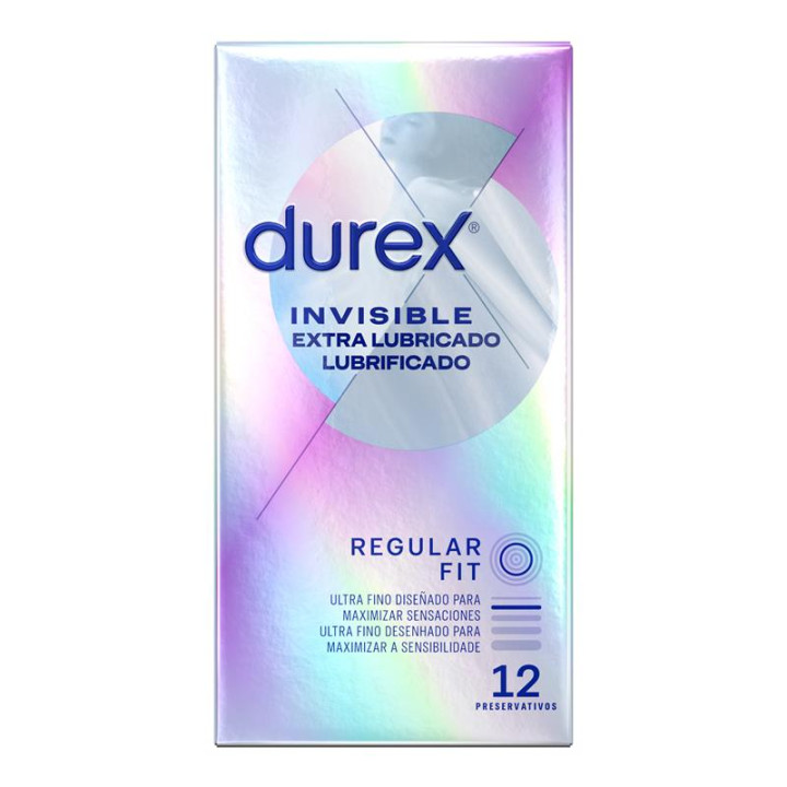 Preservativos Invisible Extra Lubricación 12ud de Durex | VibraZon