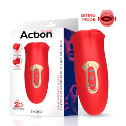 Ember Masajeador Forma Boca con Lameteo y Vibración USB Silicona de Action | VibraZon