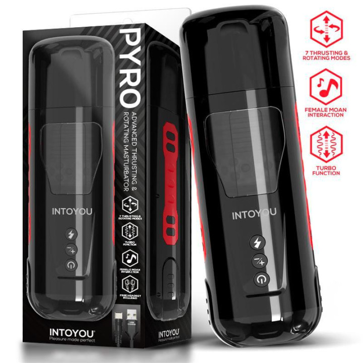 Pyro Masturbador Advanced con Thrusting, Rotación y Gemidos de Intoyou | VibraZon