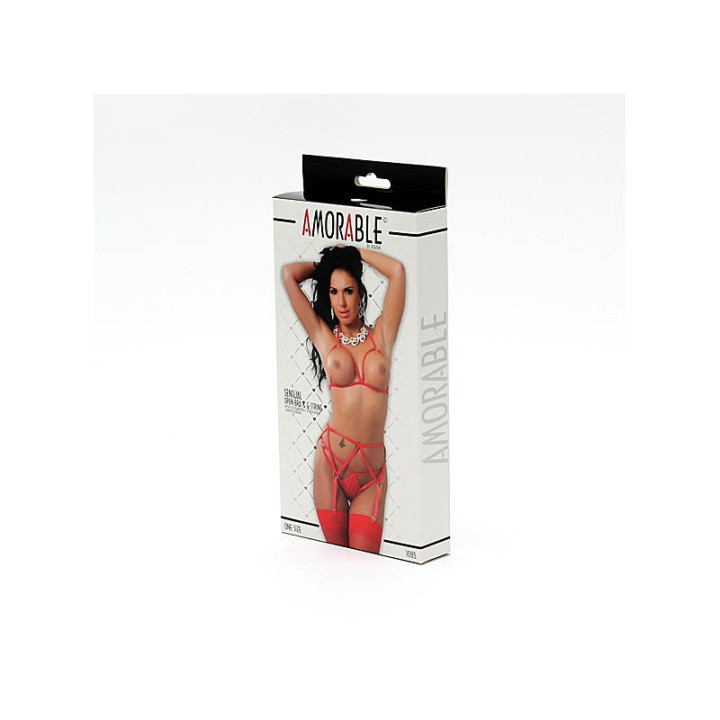 Set de 5 Piezas Sujetador Abierto Rojo Talla Única de Amorable | VibraZon
