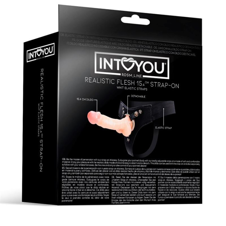 Mistress Arnés Elástico con Dildo de Silicona de 15,4 cm Natural de Intoyou Bdsm Line | VibraZon