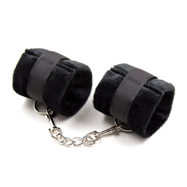 Esposas de Tela con Velcro para Muñecas con Pelo Largo Negro de Intoyou Bdsm Line | VibraZon