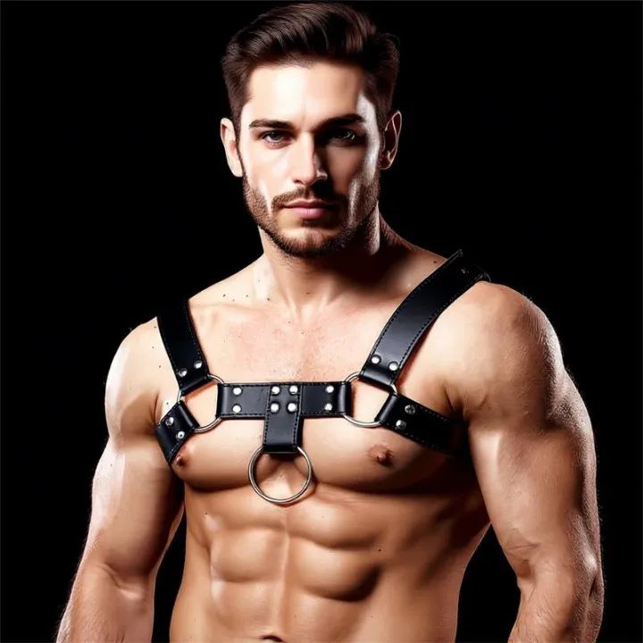 Quovis Arnés Masculino para Bondage Cuero Vegano de Intoyou Bdsm Line