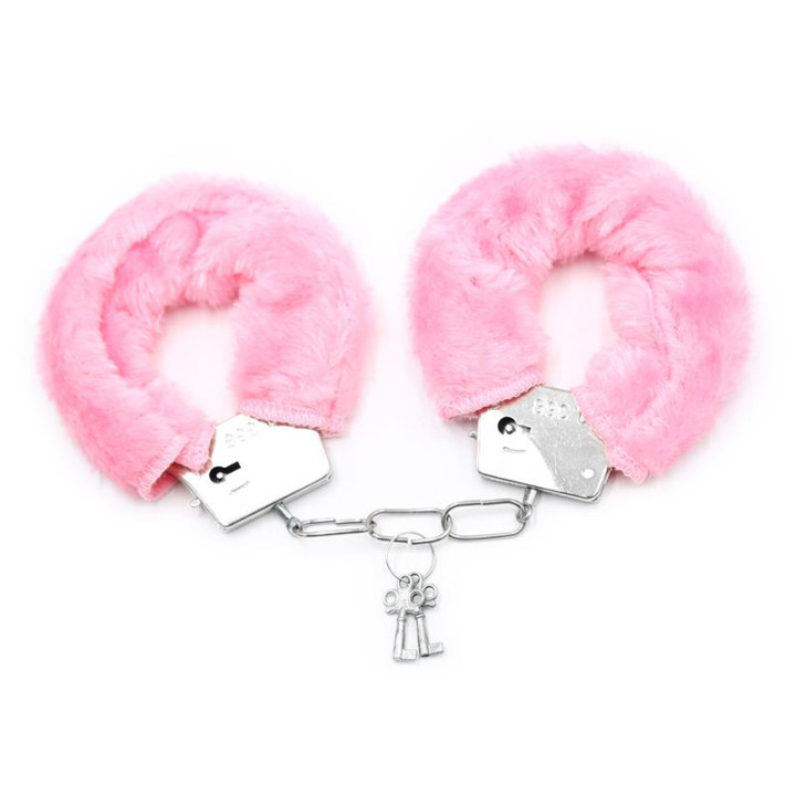 Esposas de Metal para Muñecas con Pelo Rosa de Intoyou Bdsm Line | VibraZon