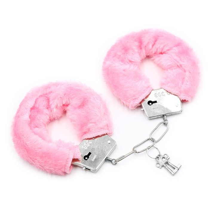 Esposas de Metal para Muñecas con Pelo Rosa de Intoyou Bdsm Line | VibraZon