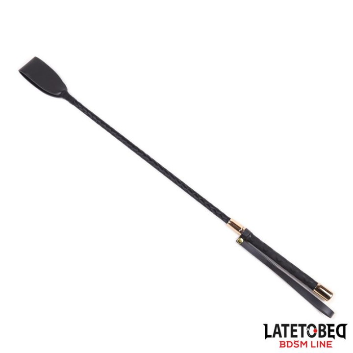 Fusta Clásica Negro y Dorado 55 cm de Latetobed Bdsm Line | VibraZon