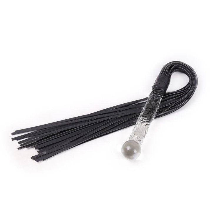 Flogger con Mango de Cristal 70 cm de Latetobed Bdsm Line | VibraZon