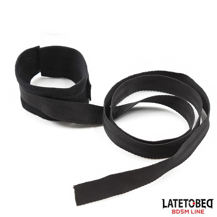 Set de Resticciones 3 Piezas Antifaz, Esposas Muñecas y Tobillos Ajustables de Latetobed Bdsm Line | VibraZon
