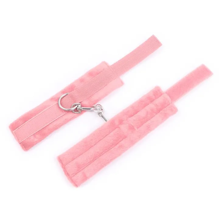 Esposas de Tela con Velcro para Muñecas con Pelo Largo Rosa de Intoyou Bdsm Line
