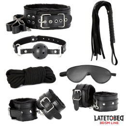 Set de 7 Piezas de Bondage Negro de Latetobed Bdsm Line | VibraZon
