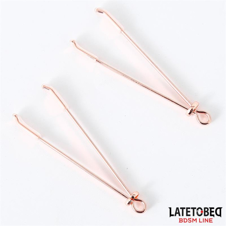 Pinzas para Pezones Color Oro Rosa de Latetobed Bdsm Line | VibraZon