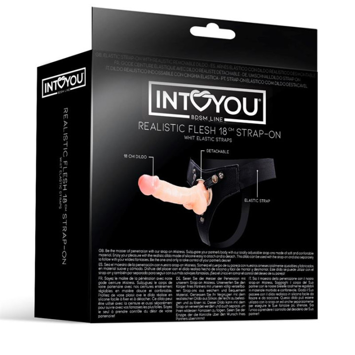 Mistress Arnés Elástico con Dildo de Silicona de 18 cm Natural de Intoyou Bdsm Line | VibraZon