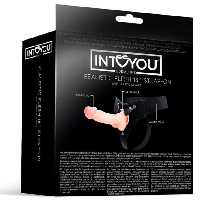 Mistress Arnés Elástico con Dildo de Silicona de 18 cm Natural de Intoyou Bdsm Line