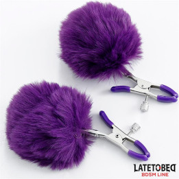 Pinzas para Pezones con Pelo Púrpura de Latetobed Bdsm Line | VibraZon