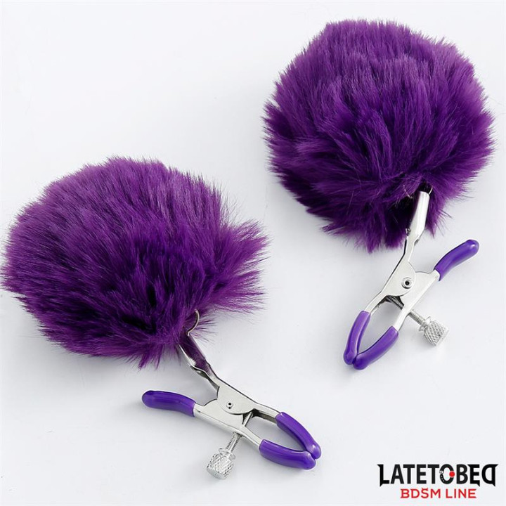 Pinzas para Pezones con Pelo Púrpura de Latetobed Bdsm Line | VibraZon