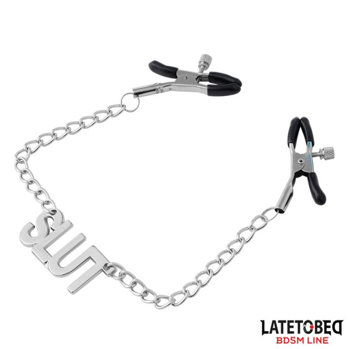 Pinzas para Pezones con Cadena - Slut de Latetobed Bdsm Line | VibraZon