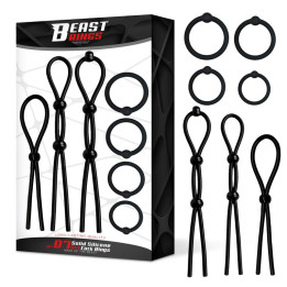 Set de 7 Anillos para el Pene Silicona Sólida de Beast Rings | VibraZon