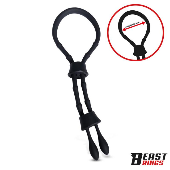 Lasso Anillo para el Pene Silicona Ajustable de Beast Rings | VibraZon