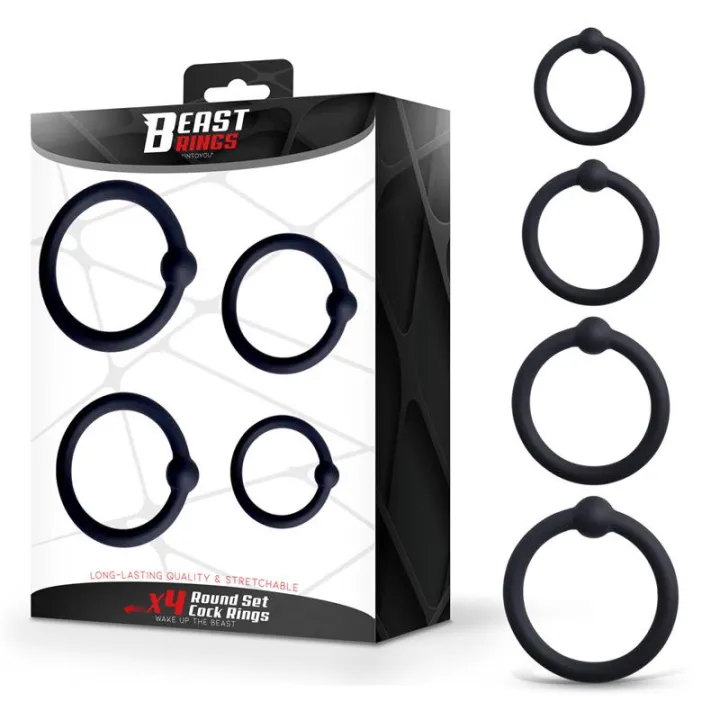 Set de 4 Anillos para el Pene Silicona de Beast Rings