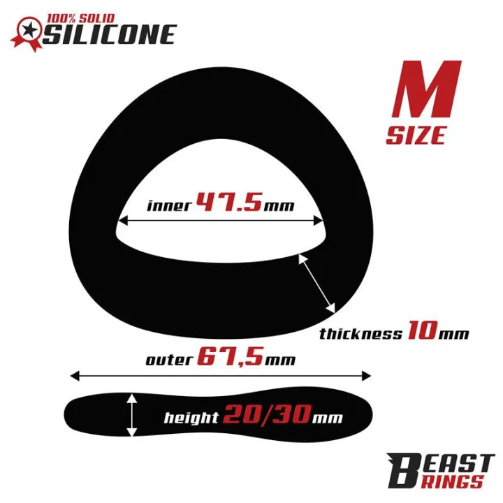 Anillo Silicona Solida 47.5 mm Talla M de Beast Rings