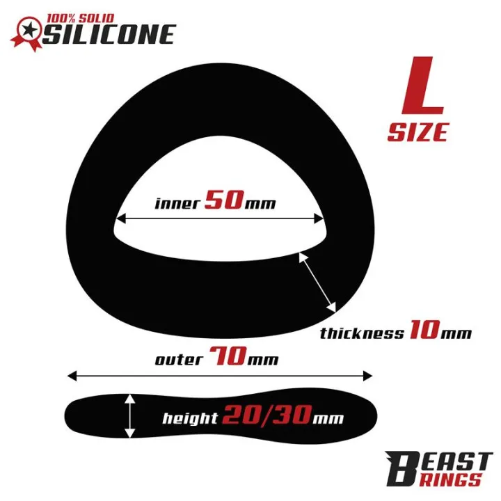 Anillo Silicona Solida 50 mm Talla L de Beast Rings