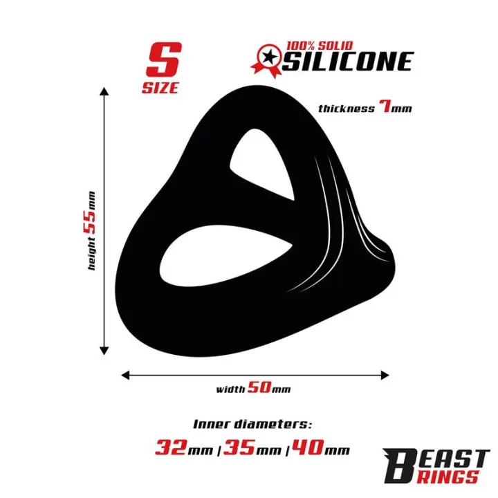 Anillo Triple Silicona Solida 40/35/32mm Talla S de Beast Rings