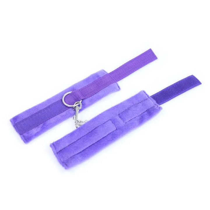 Esposas de Tela con Velcro para Muñecas con Pelo Largo Púpura de Intoyou Bdsm Line