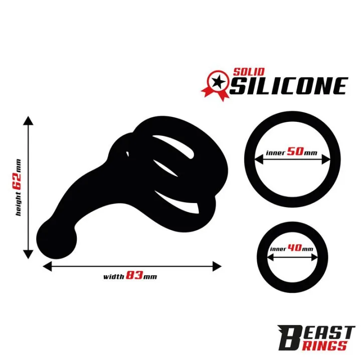 Anillo Doble Silicona Solida 50/40 mm de Beast Rings