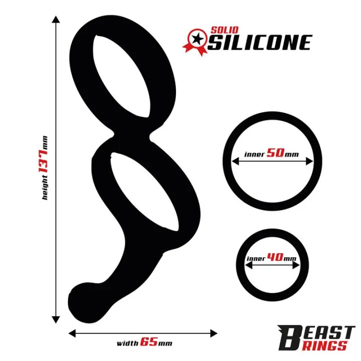 Anillo Doble Silicona Solida 50/40 mm de Beast Rings