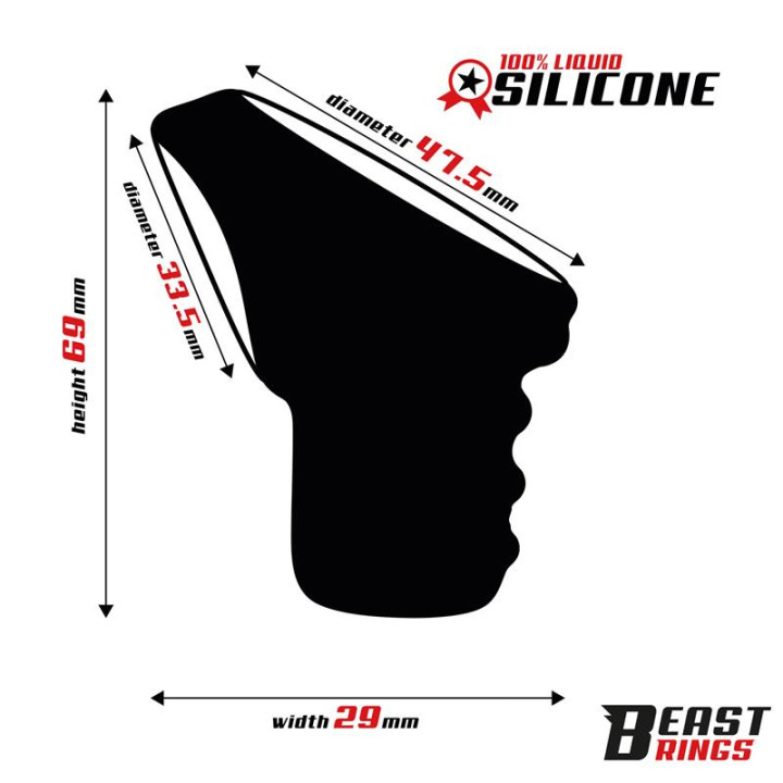 Anillo para el Pene Silicona Liquida 47.5 mm de Beast Rings | VibraZon