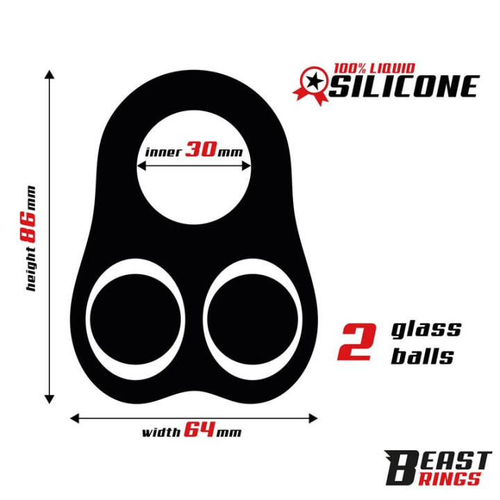 Anillo con Bolas Internas Silicona Liquida 30 mm de Beast Rings | VibraZon