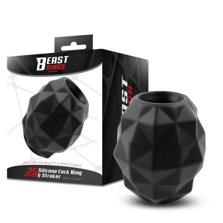 Anillo y Masturbador 2 en 1 Silicona Liquida 25 mm de Beast Rings