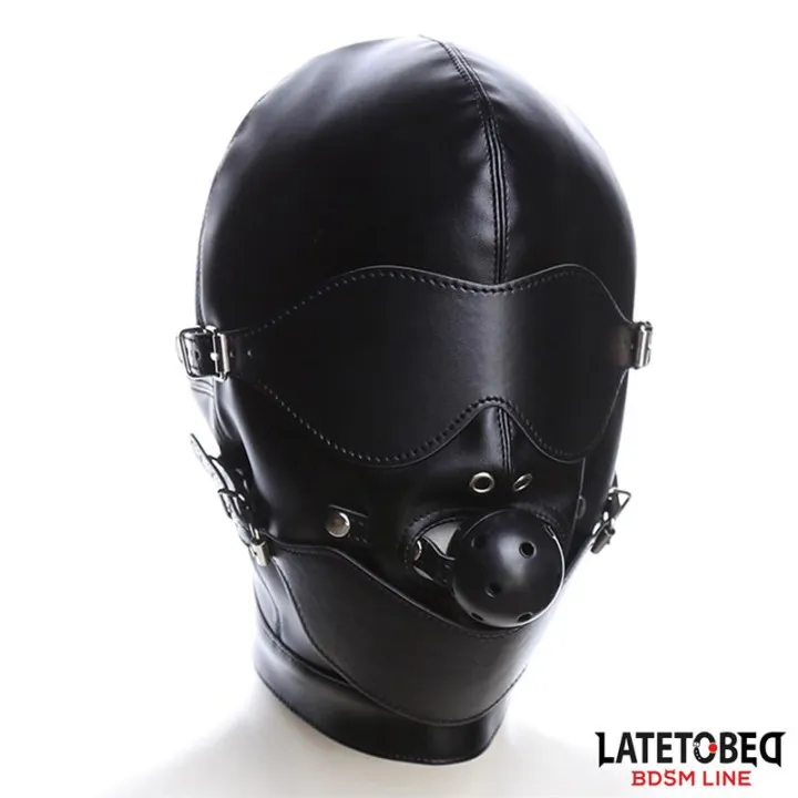 Mascara de Sumisión con Mordaza, Antifaz y Tapa para la Boca Ajustable de Latetobed Bdsm Line