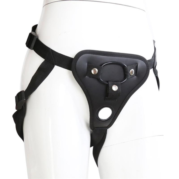 Arnés de Neopreno con Aro de Silicona Ajustable de Latetobed Bdsm Line | VibraZon