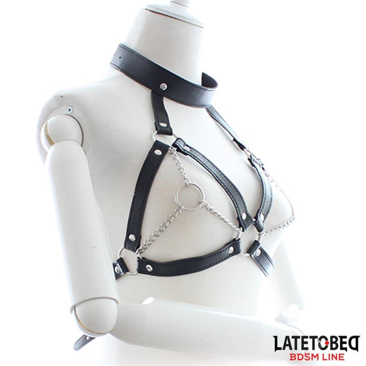Arnés Bondage con Copas Abiertas y Cadenas de Latetobed Bdsm Line | VibraZon