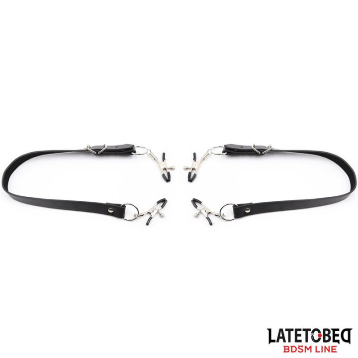 Correas de Bondage para Piernas con Pinzas para Clítoris de Latetobed Bdsm Line | VibraZon