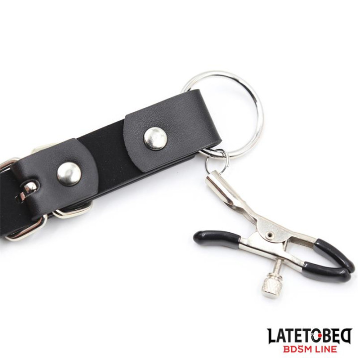 Correas de Bondage para Piernas con Pinzas para Clítoris de Latetobed Bdsm Line | VibraZon