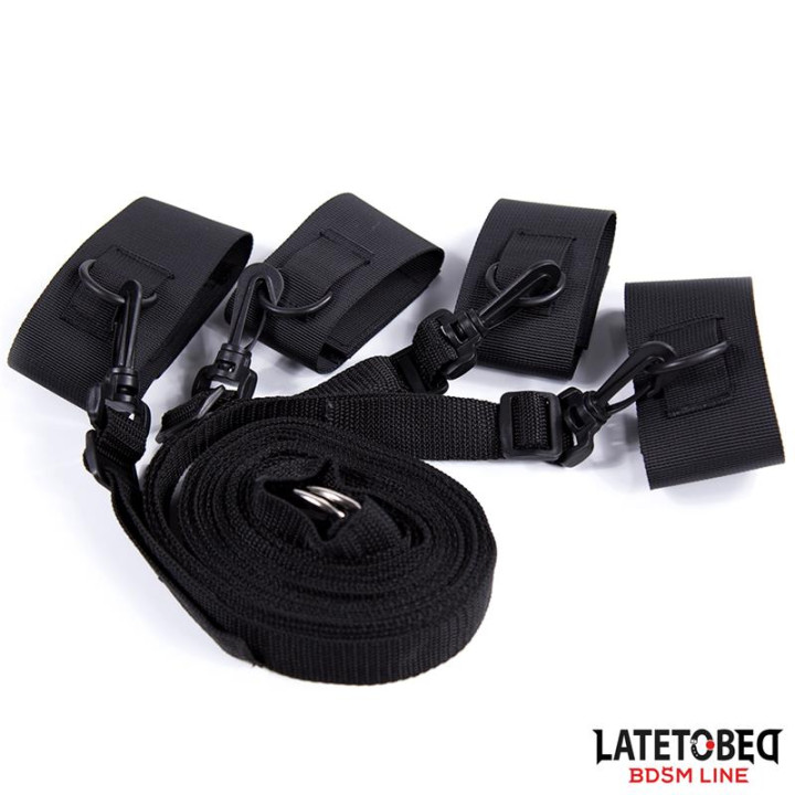 Restricciones para la Cama de Nylon con Argollas de Plástico de Latetobed Bdsm Line | VibraZon