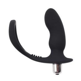 Anillo para el Pene con Plug Anal Negro de Chisa | VibraZon