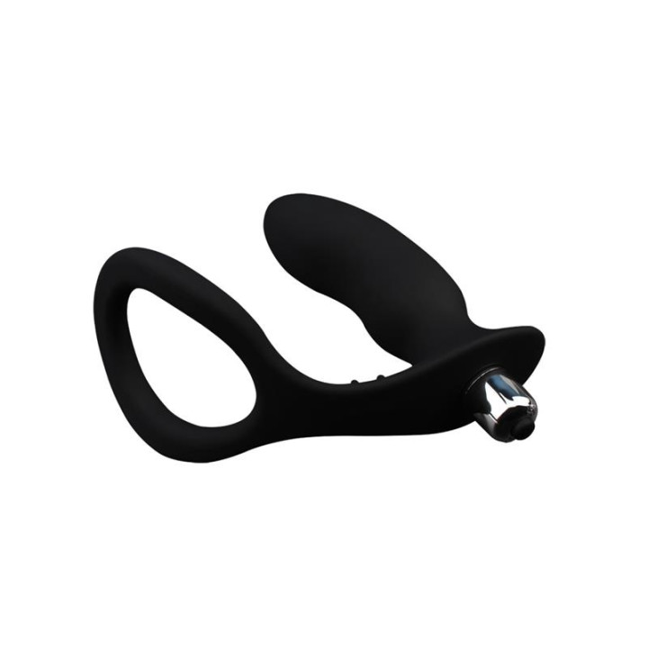 Anillo para el Pene con Plug Anal Negro de Chisa | VibraZon