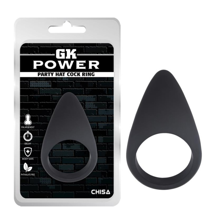 Anillo para el Pene Party Hat Silicona Negro de Chisa | VibraZon